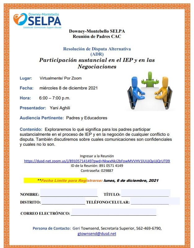 IEP Informational Meeting.Spanish